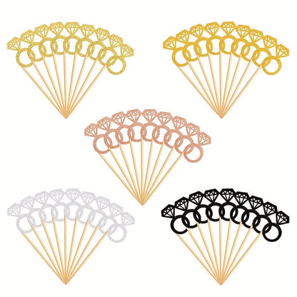 Yellow, Gold, Rose Gold, Silver and Black ring pick bunches