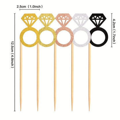 Size of engagement ring cake toppers