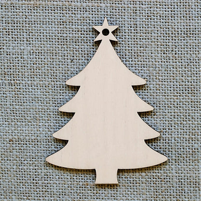 single blank wooden christmas tree