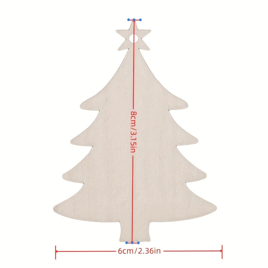size of wooden christmas tree orniment 