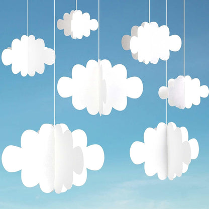 3D Cloud Decorations - White Hanging Clouds Set 4 pc 17592245455354
