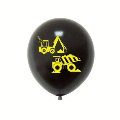 Digging into Fun: 10pcs Construction Theme Latex Balloons for Happy Birthday Party Decorations