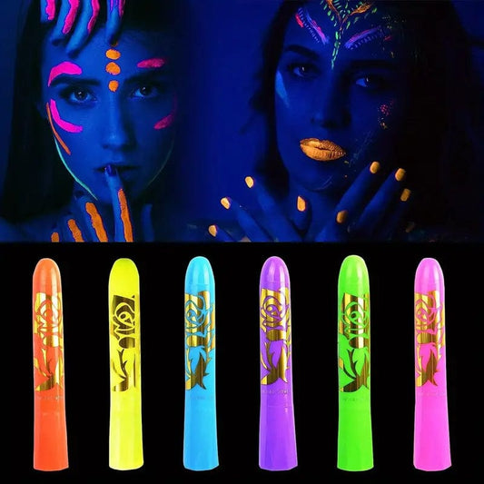 Glow and Show: UV Crayons Kit for Black Light Body Face Paint