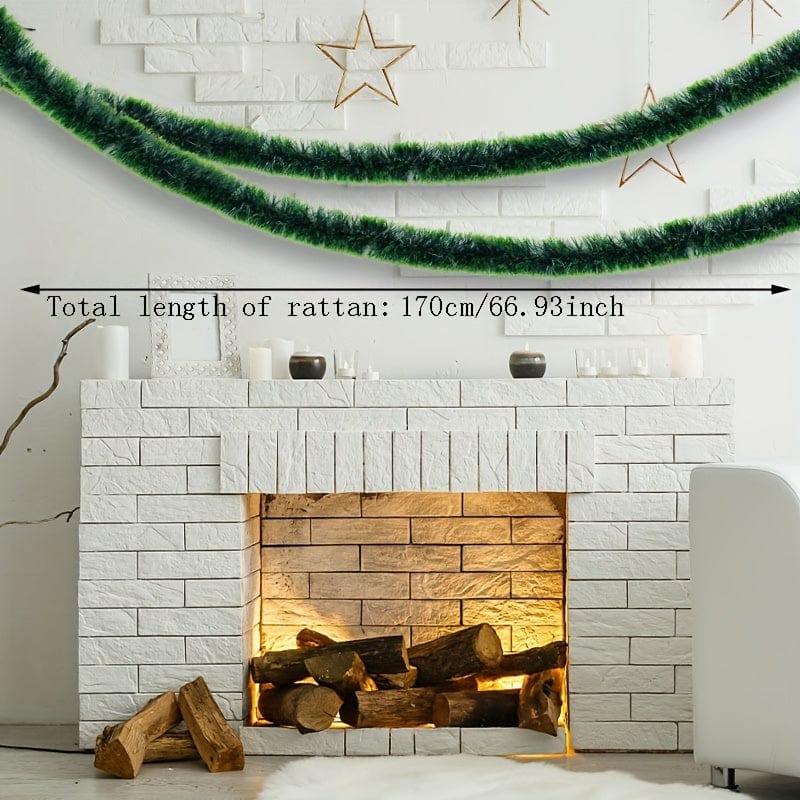 Sparkling Christmas Tree Tinsel Garland - 1 pck Festive Holiday Decor 17592224895628
