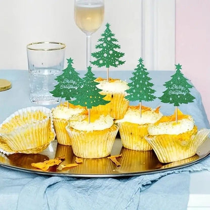 Twinkling Christmas Trees: Cupcake Toppers for Holiday Celebrations