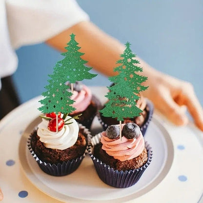 Twinkling Christmas Trees: Cupcake Toppers for Holiday Celebrations