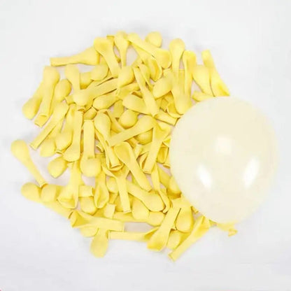 macaron yellow balloons with one blown up