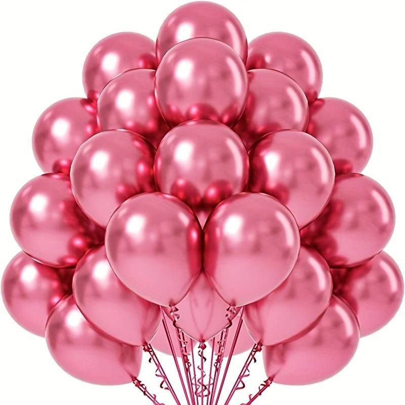 Red Metallic balloons with ribbon