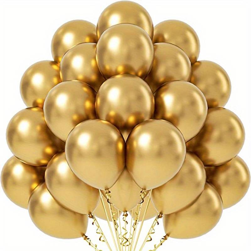 Gold Metallic balloons with ribbon hanging