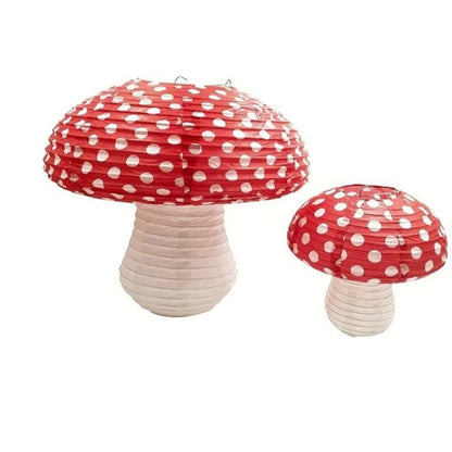 3D Mushroom Paper Lantern: Jungle Wonderland Party Decor