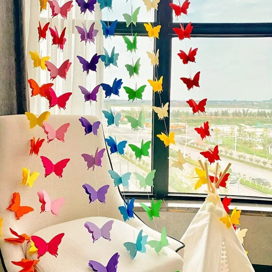 3D Paper Butterfly Garland: DIY Wedding, Party, and Birthday Hanging Decorations