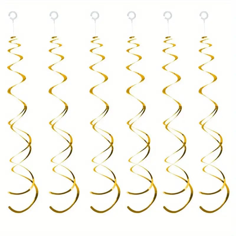 6 pk Double Spiral Hanging Ornament Charms Swirl Pull Flower Birthday Party Decoration Party Decor Supplies