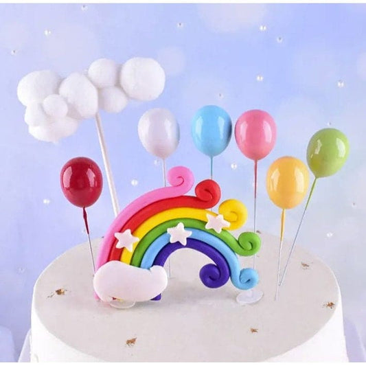 6pcs Colorful 3D Birthday Cake Topper: Balloon Delight