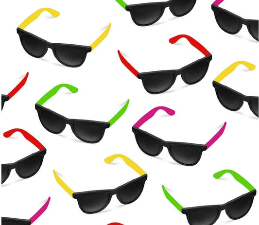 80's Style Neon Party Sunglasses - Fun Gift, Party Favors, Party Toys, Goody Bag Favors