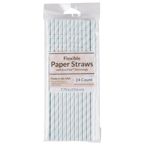 Assorted flexible paper straws that are eco-friendly, and great for Spring, Summer, Fall Pool Parties, BBQ's, and turtle safe!