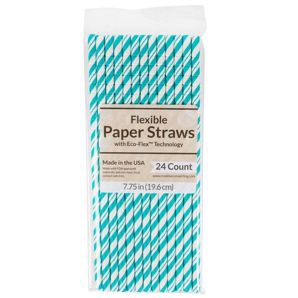 Assorted flexible paper straws that are eco-friendly, and great for Spring, Summer, Fall Pool Parties, BBQ's, and turtle safe!