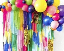 Colorful Crepe Paper Streamers that are Great for any occasion, gift bags, Weddings, baby shoes, birthdays, walls, doors, and so much more!