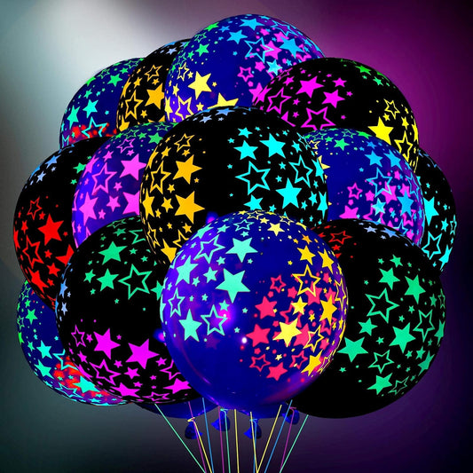 Fluorescent Star Balloons, Glow Balloons Night Party Balloons, Party Balloons Night Glow Balloons, For Nightclub Theme Party