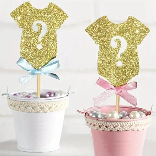 Gender Reveal Cupcake Toppers, Gender Reveal Baby Shower Cake Decor, Baby Shower Cake Decor, Party Supplies, Baking Supplies