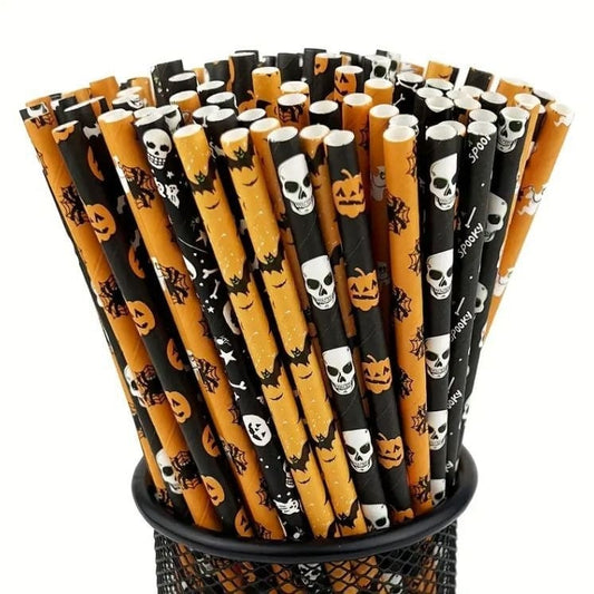 Halloween Paper Straws: Festive Drink Accents!