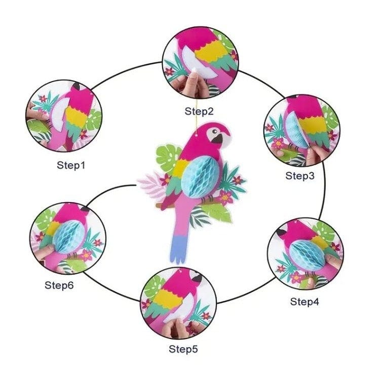 Honeycomb Parrot Charm: Ideal for Home & Party Decorations