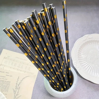 Metallic Designed Paper straws great for anything you can think of!