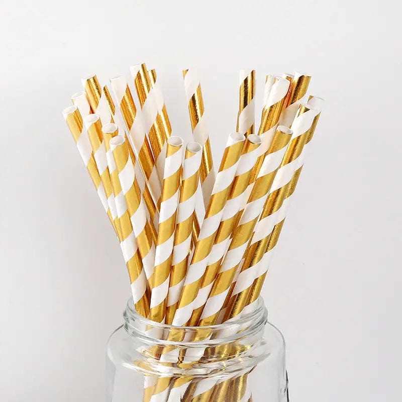 Metallic Designed Paper straws great for anything you can think of!