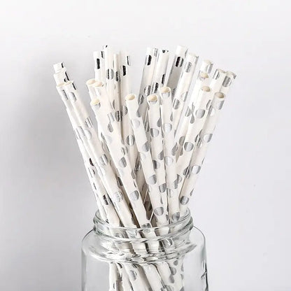 Metallic Designed Paper straws great for anything you can think of!