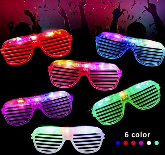 Neon Glow Glasses Set, LED glow glasses set includes 6 neon colors (red, purple, white, blue, green, and pink)