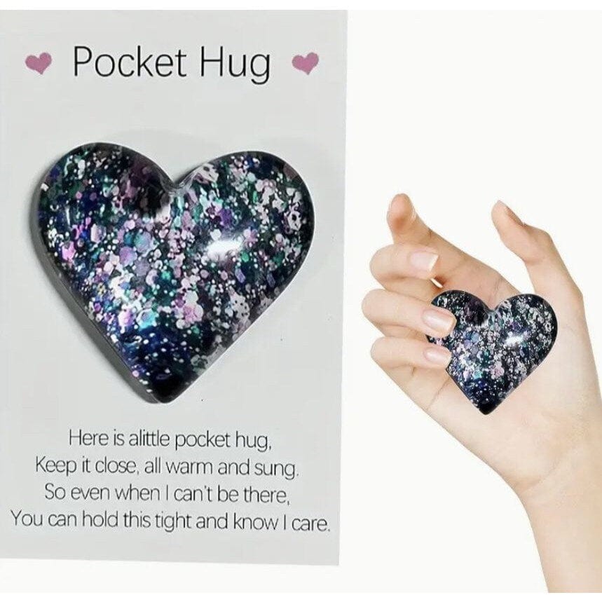 Pocket Hugging Heart: Glitter Glass Love Gift
