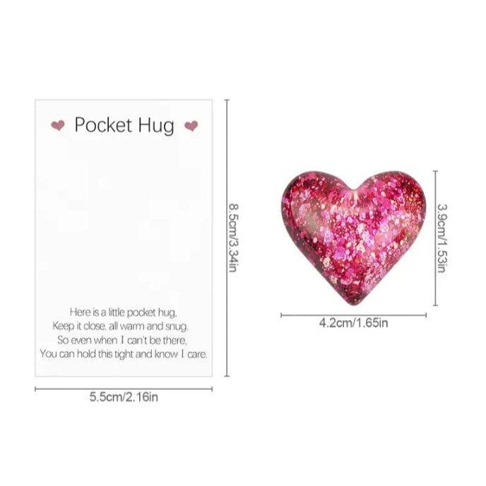 Pocket Hugging Heart: Glitter Glass Love Gift