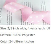 Polka Dot Grosgrain Ribbon, 3/8" X 4 Yard/Roll, 24 Colors, Perfect for Wedding, Gift Wrapping, Bow Making, Scrapbooking & Other Projects!