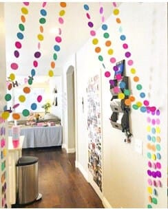 Rainbow Garland Circle Dots, Colorful Paper Garland, Rainbow Decorations Birthday, Baby Shower, Classroom, Candyland Streamers Party Supplies