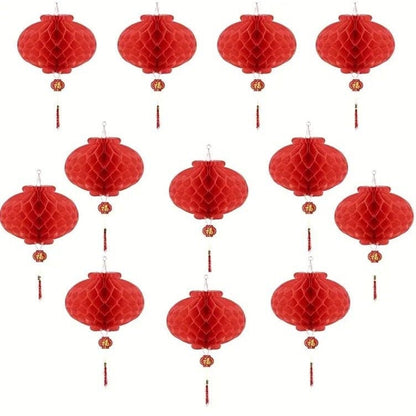 Red Paper Lantern: Festive Round Hanging Lantern for Lunar New Year
