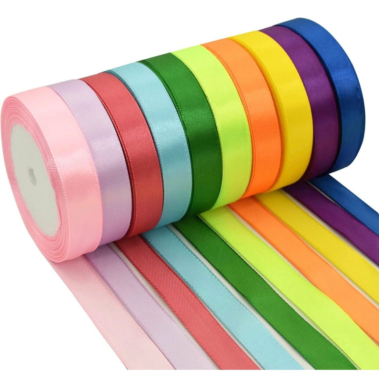 Satin ribbon is made of high-quality polyester, double sided, smooth surface, giving you texture, strength, great color pop!
