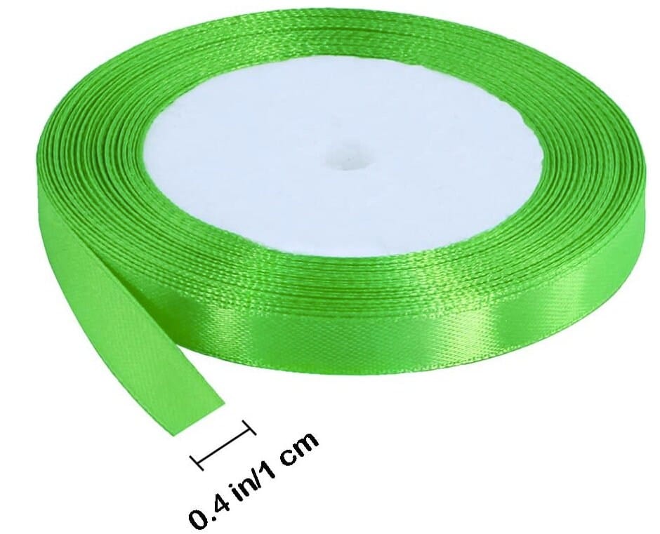 Satin ribbon made of high-quality polyester, double sided, .4" wide x 25 yrds, smooth surface giving texture, strength, great colors!