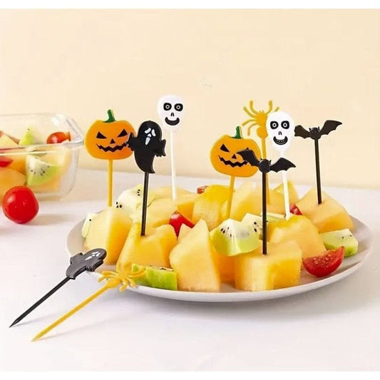Spooky Fruit Fork Set: 15 Halloween-Themed Picks for Platters!