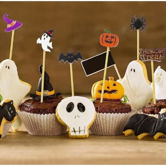 Spooky Halloween Toothpick Set: Pumpkin, Spider, Ghost Picks