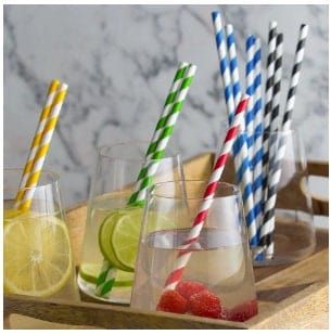 Striped Colorful paper straws, eco-friendly, and great for Spring, Summer, Fall Pool Parties, BBQ's, and turtle safe on the beach!