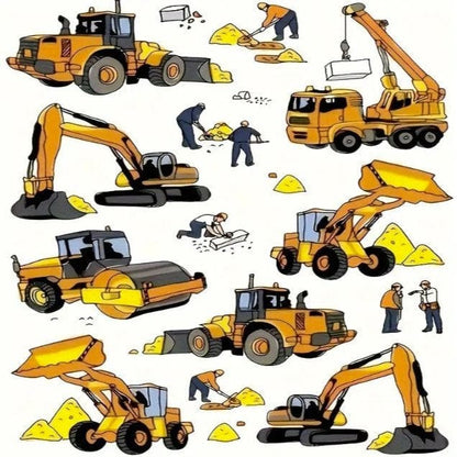 Temporary Tattoos - Excavator Bulldozer Builder