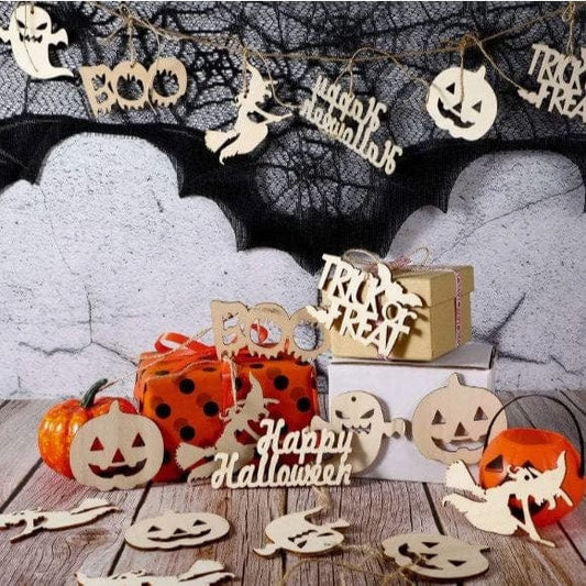 Wooden Halloween Decorations: Pumpkin Wizards, Skulls, and Letters to paint!