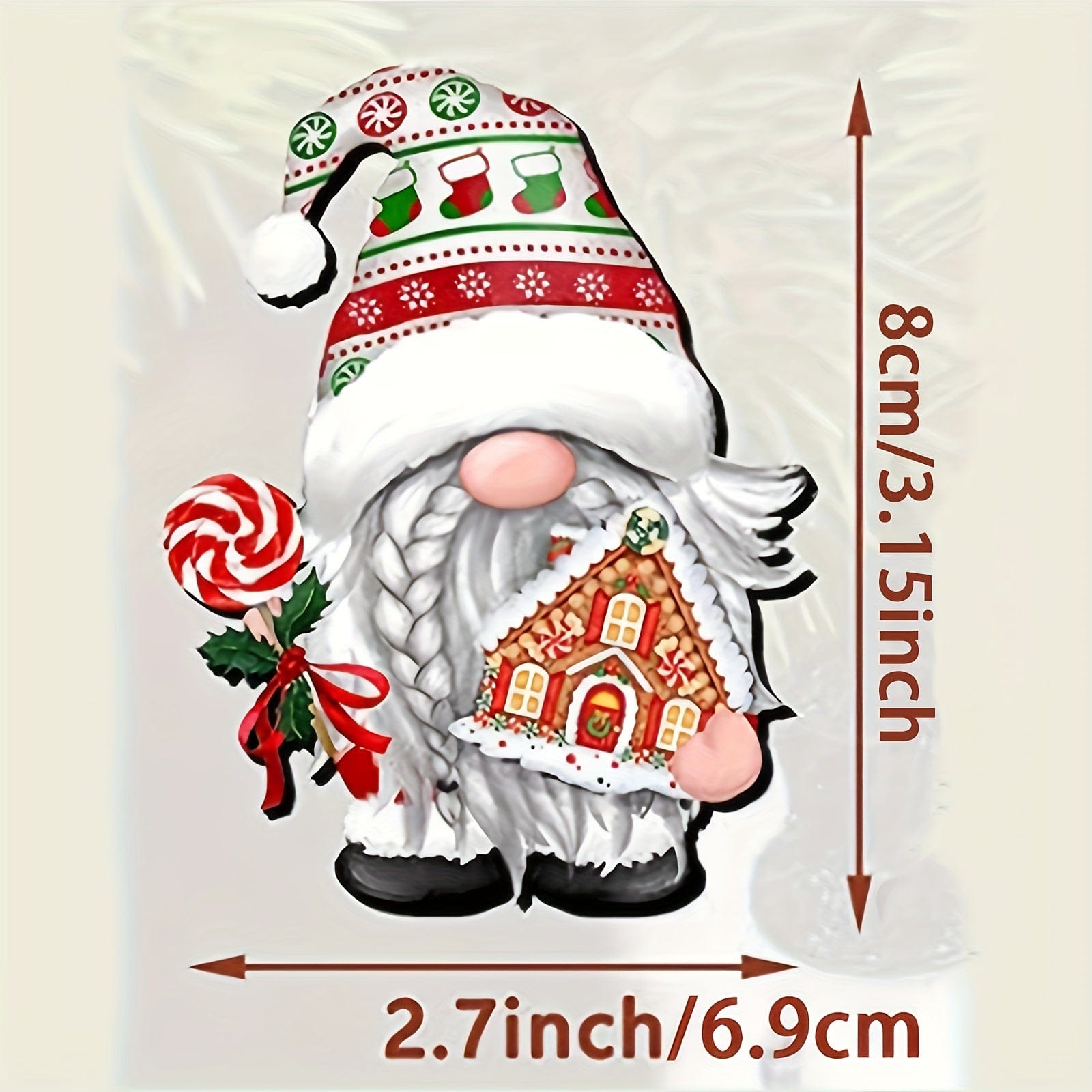 Wooden christmas gnome ornament size