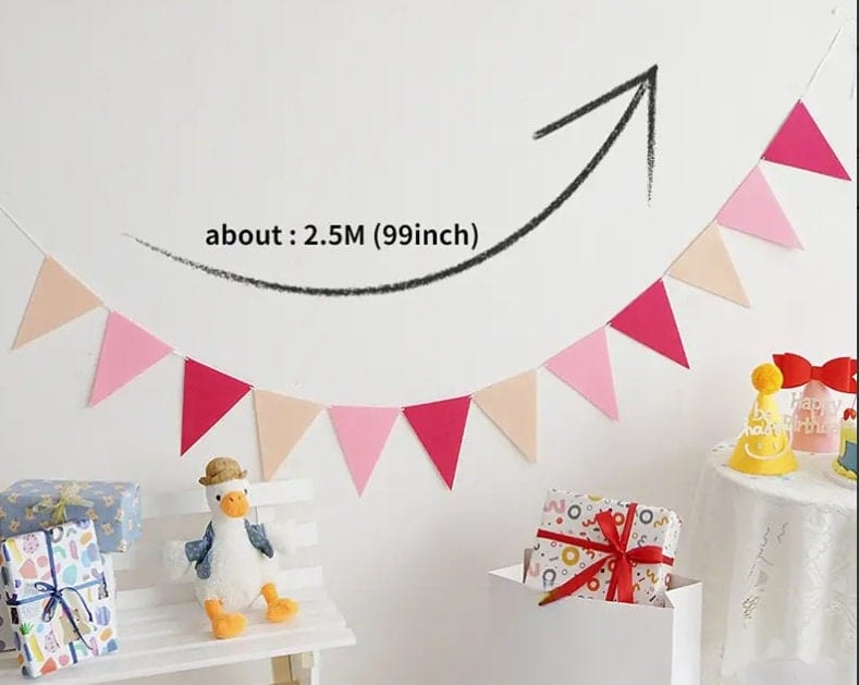 Colorful Triangle Pennant Flags, Bunting Banner Hanging Decoration, Wedding Bridal Engagement Shower Birthday Anniversary Party Supplies