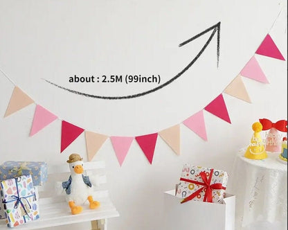 Colorful Triangle Pennant Flags, Bunting Banner Hanging Decoration, Wedding Bridal Engagement Shower Birthday Anniversary Party Supplies