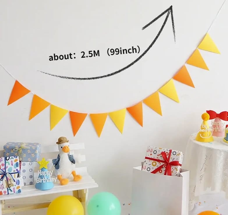 Colorful Triangle Pennant Flags, Bunting Banner Hanging Decoration, Wedding Bridal Engagement Shower Birthday Anniversary Party Supplies