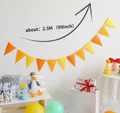 Colorful Triangle Pennant Flags, Bunting Banner Hanging Decoration, Wedding Bridal Engagement Shower Birthday Anniversary Party Supplies