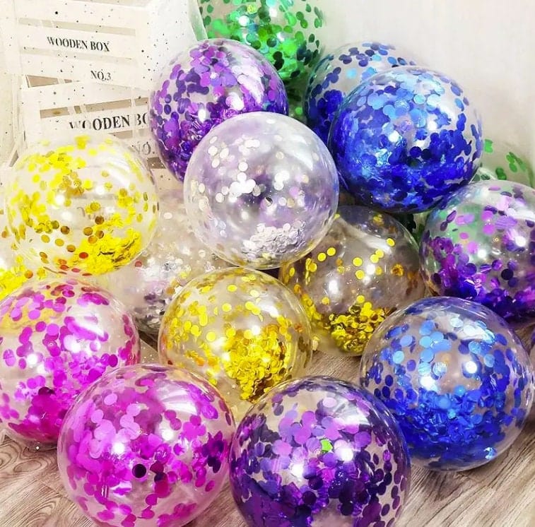 Gold Confetti Sequin Balloons, Party Decoration Balloons for weddings, baby showers, engagement and birthday parties and many more!