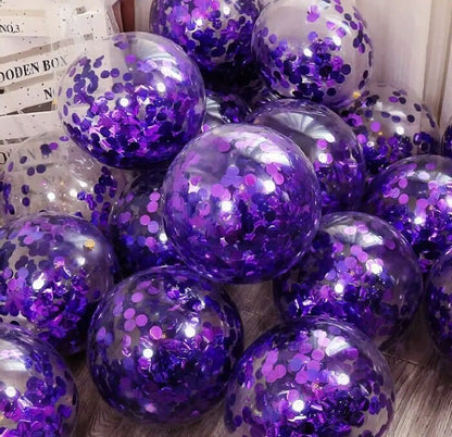 Purple Confetti Sequin Balloons, Party Decoration Balloons for weddings, baby showers, engagement and birthday parties and many more!
