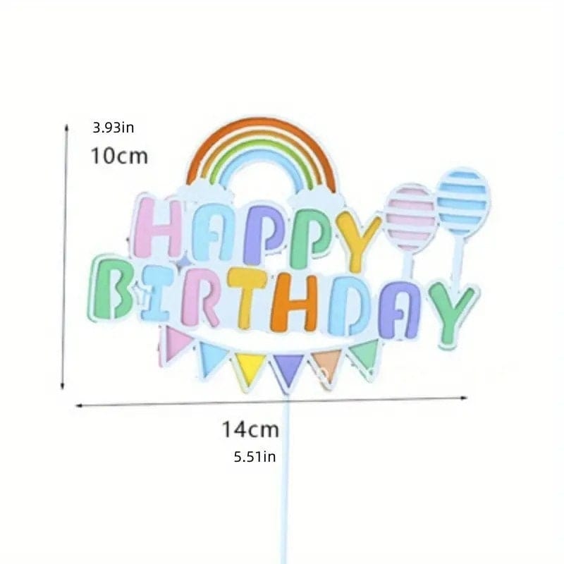 Rainbow Happy Birthday Cake Toppers: Vibrant Celebrations