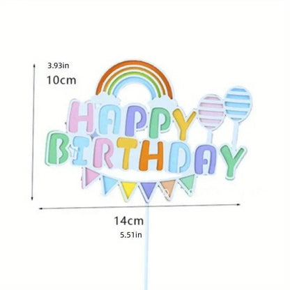 Rainbow Happy Birthday Cake Toppers: Vibrant Celebrations